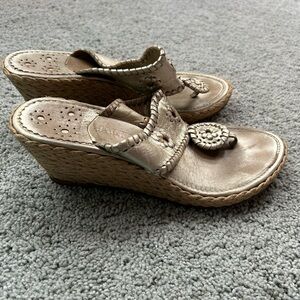 Jack Rogers Metallic Wedge Sandals